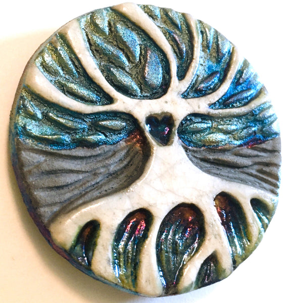 Tree of Life "I am Harmony" Medallion Raku Pottery