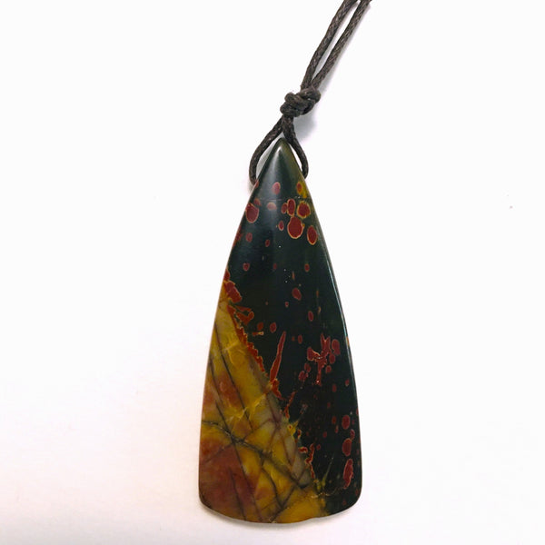 Natural Red Creek Jasper Pendant Long Triangle