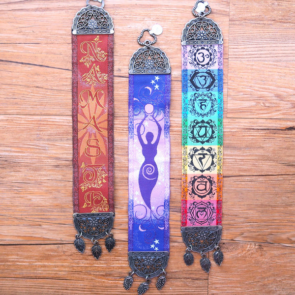 NAMASTE Banner Fabric Carpet Tapestry Wall Hanging Decor 13"