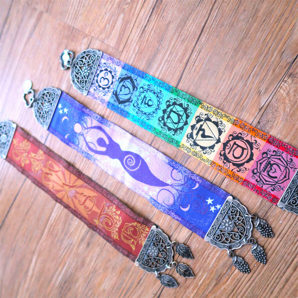 Seven Chakras Banner Fabric Carpet Tapestry Wall Hanging Decor 13"