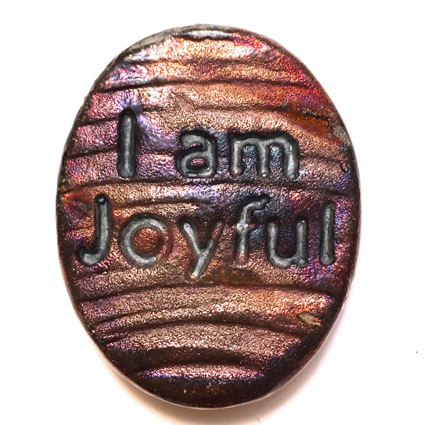 Seahorse "I am Joyful" Medallion Raku Pottery