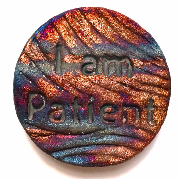Starfish  "I am Patient" Medallion Raku Pottery