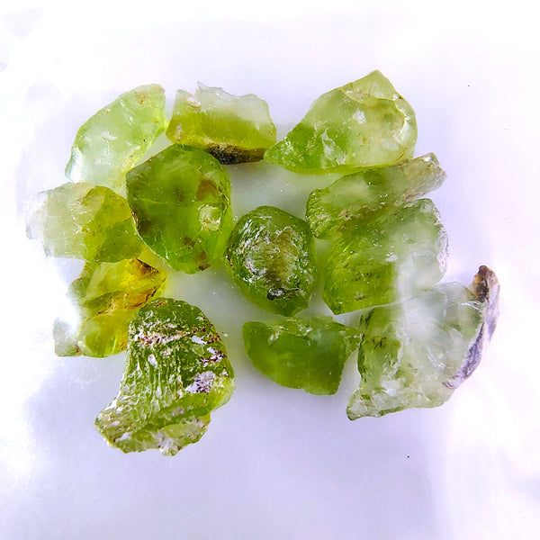 Peridot natural small raw crystal bag 12 mini pieces