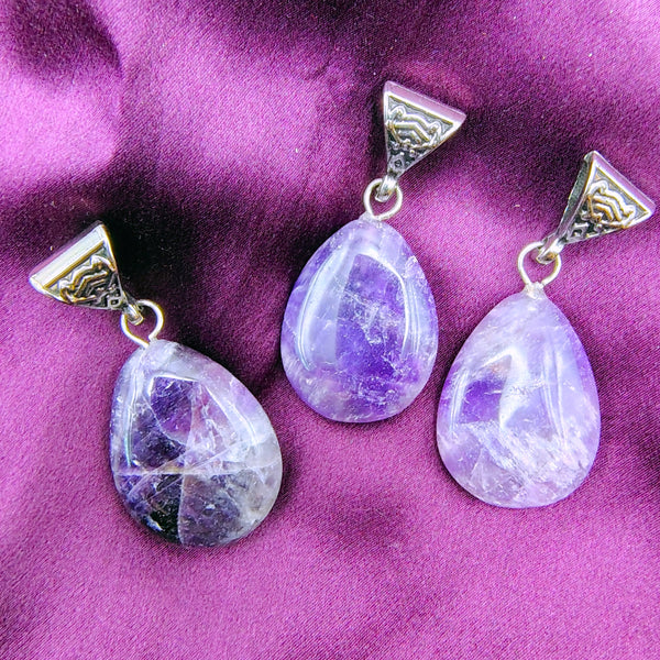 Amethyst Crystal Drop Pendant