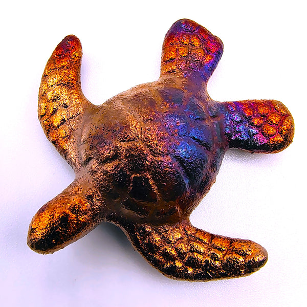 Raku Pottery Mini Sea Turtle Figurine 2"