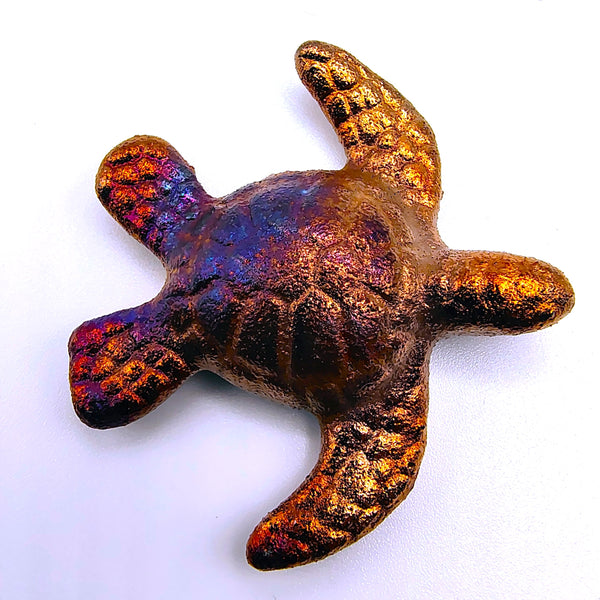 Raku Pottery Mini Sea Turtle Figurine 2"