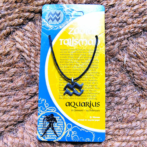 Zodiac Talisman Aquarius Pendant Necklace