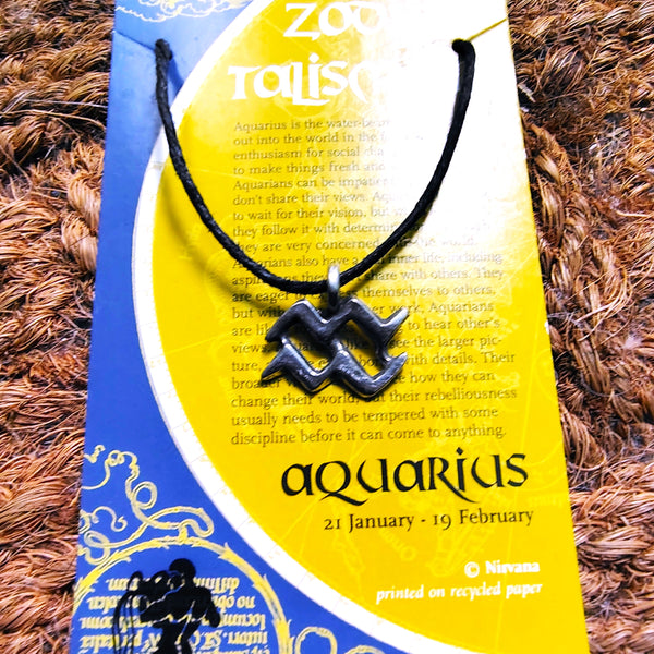 Zodiac Talisman Aquarius Pendant Necklace