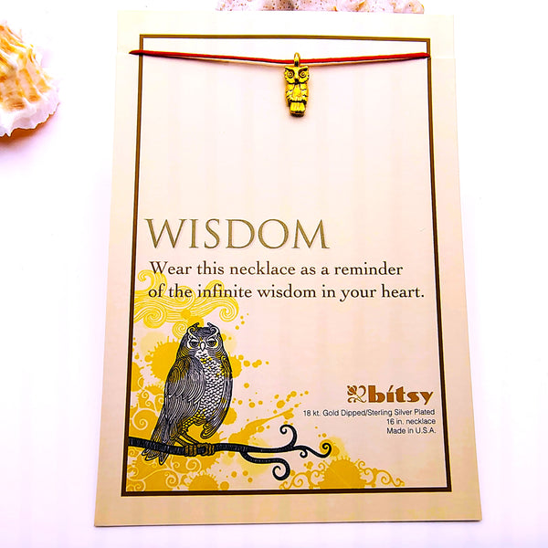 Bitsy WISDOM Owl necklace 18 kt. Gold dipped