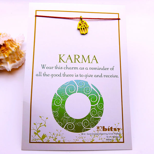 Bitsy KARMA Hamsa hand necklace 18 kt. Gold dipped