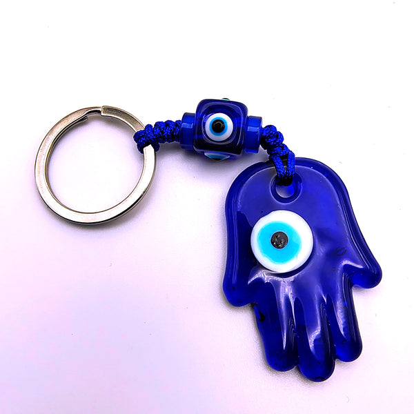 Glass Evil Eye Keychain Car Keys Protection Lucky Charm Nazar