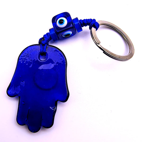 Glass Evil Eye Keychain Car Keys Protection Lucky Charm Nazar