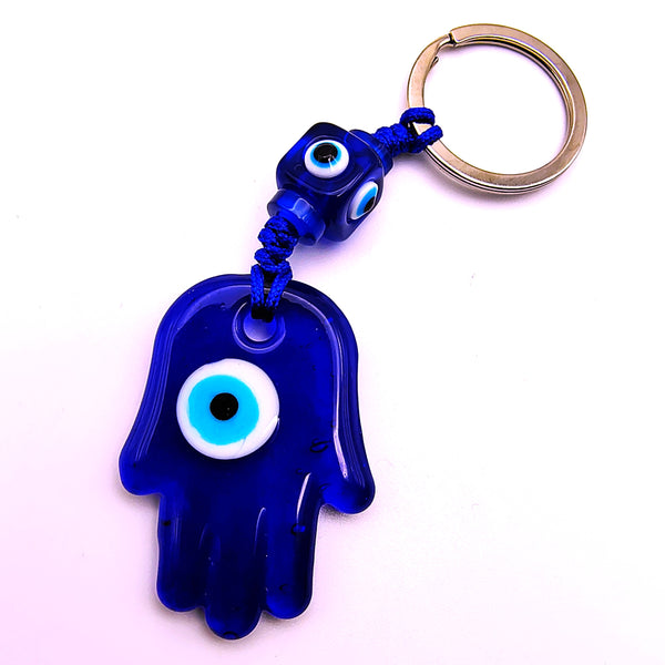 Glass Evil Eye Keychain Car Keys Protection Lucky Charm Nazar