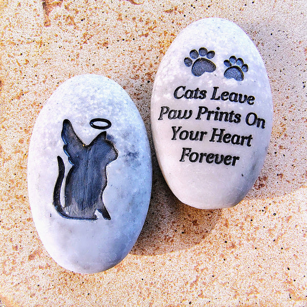 Cats Leave Paw Prints On your Heart Forever Pawsitive Stone