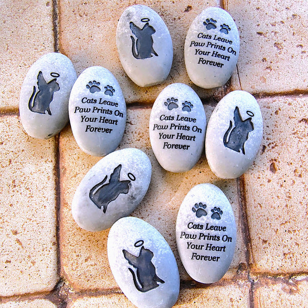 Cats Leave Paw Prints On your Heart Forever Pawsitive Stone