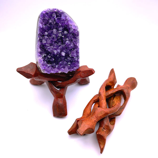 Carved Wood Tripod Display Stand for Crystals, Smudge, Bowls, Spheres, etc