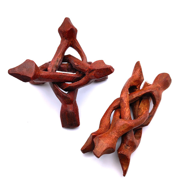 Carved Wood Tripod Display Stand for Crystals, Smudge, Bowls, Spheres, etc