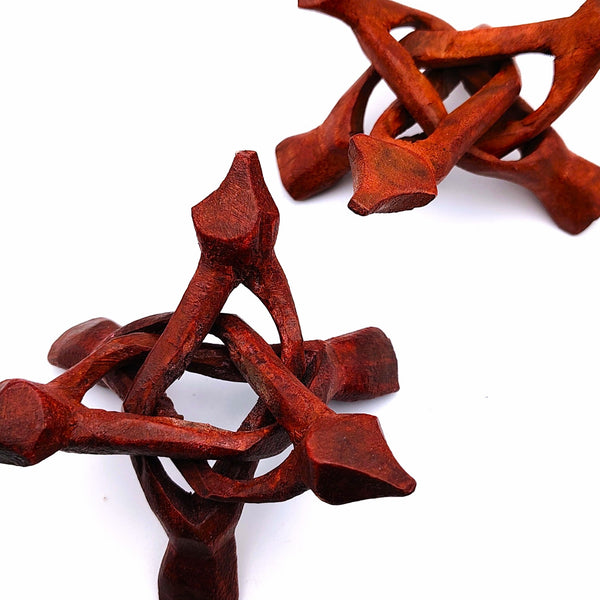 Carved Wood Tripod Display Stand for Crystals, Smudge, Bowls, Spheres, etc
