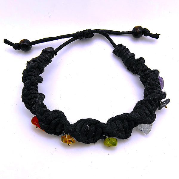Seven Chakra Raw Crystal Chip Gemstone Bracelet