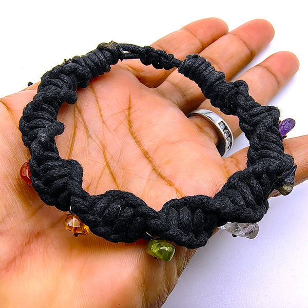 Seven Chakra Raw Crystal Chip Gemstone Bracelet