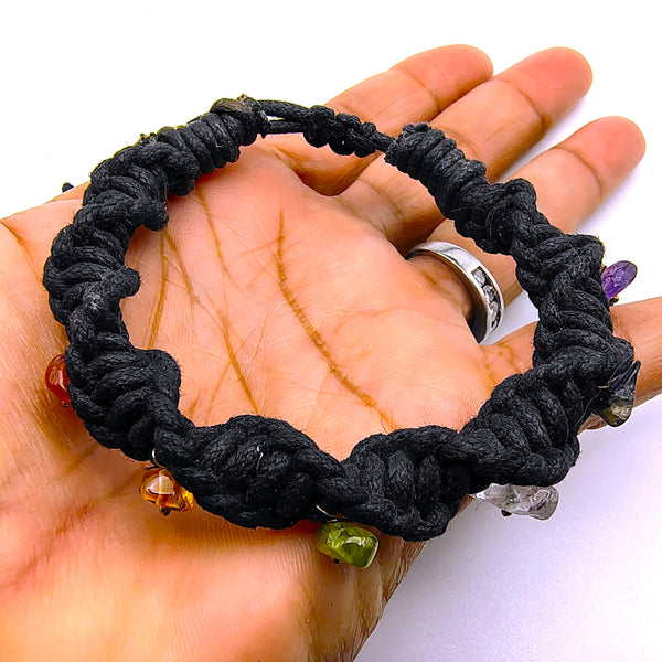 Seven Chakra Raw Crystal Chip Gemstone Bracelet
