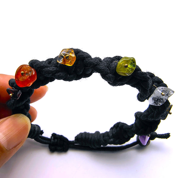 Seven Chakra Raw Crystal Chip Gemstone Bracelet