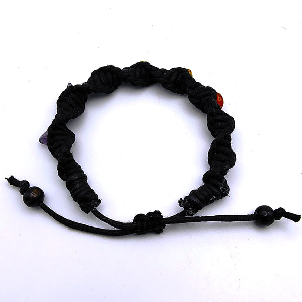 Seven Chakra Raw Crystal Chip Gemstone Bracelet