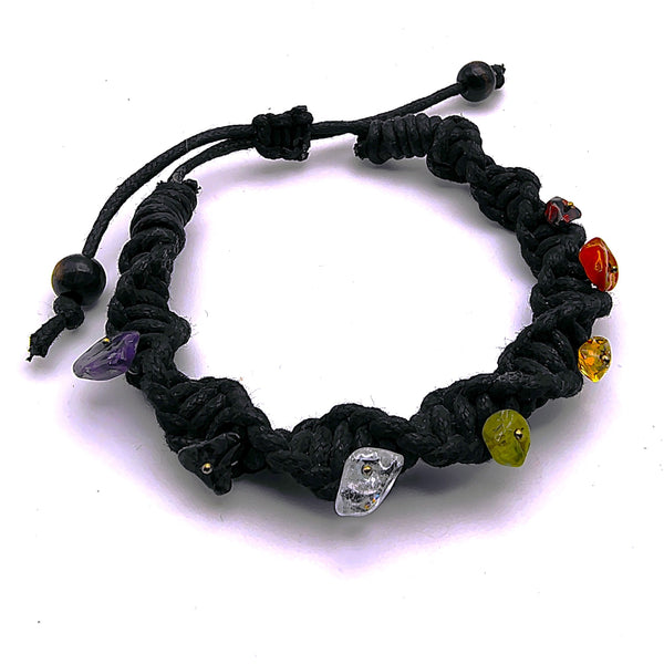 Seven Chakra Raw Crystal Chip Gemstone Bracelet