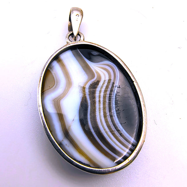 Banded Black Onyx Pendant Sterling Silver (Copy)