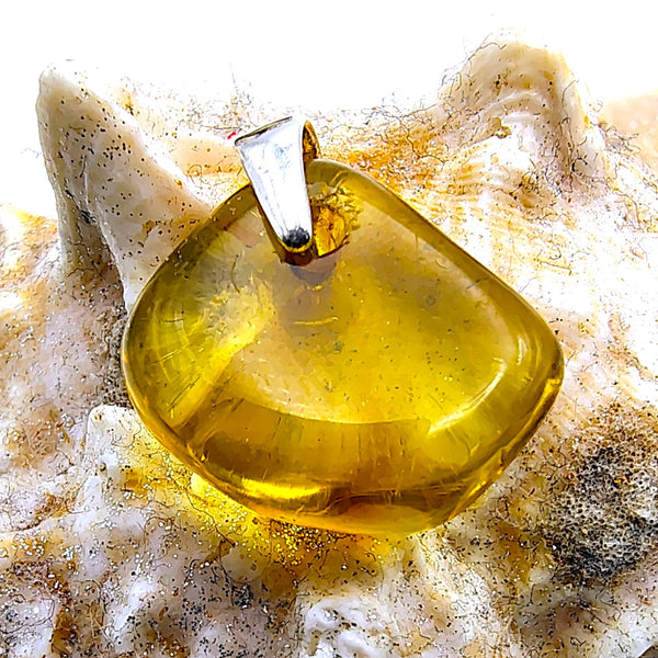 Natural Baltic Amber Pendant Sterling Silver