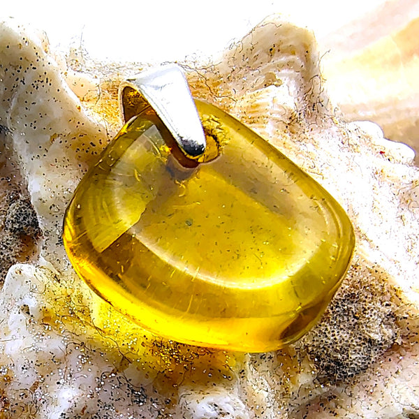 Natural Baltic Amber Pendant Sterling Silver
