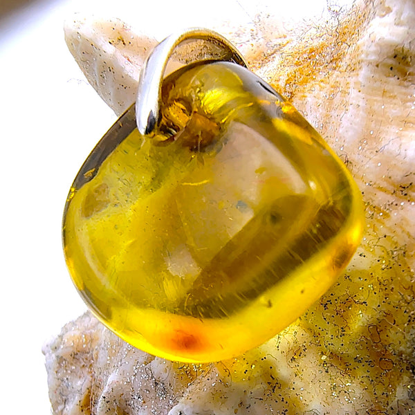 Natural Baltic Amber Pendant Sterling Silver