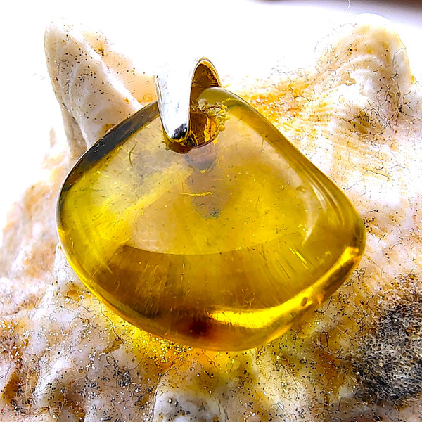 Natural Baltic Amber Pendant Sterling Silver