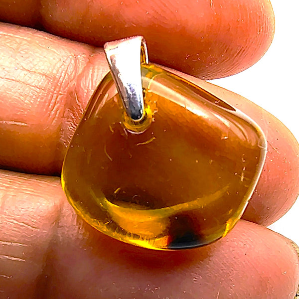Natural Baltic Amber Pendant Sterling Silver