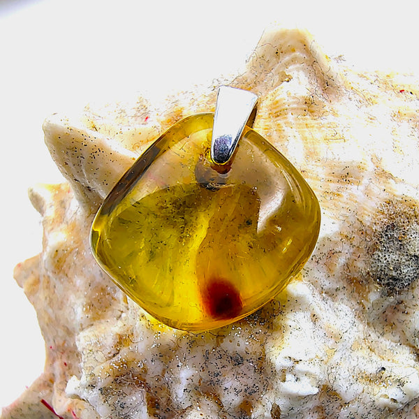 Natural Baltic Amber Pendant Sterling Silver