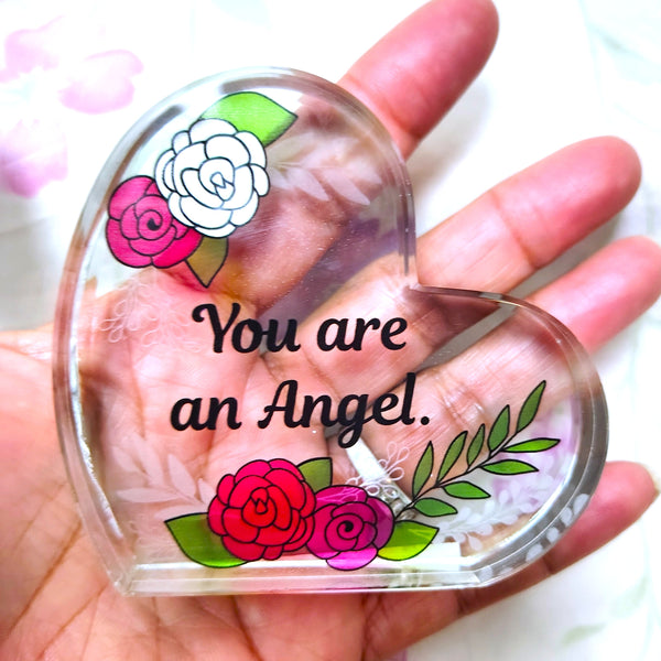 Heart of Angelstar Art Glass "You are an Angel" Home Decor