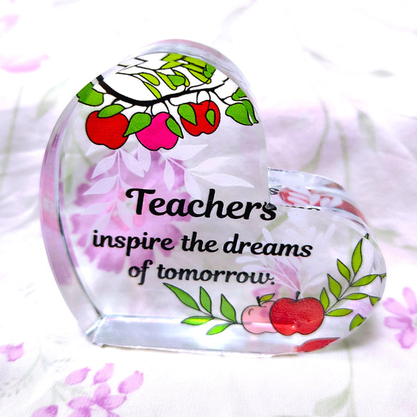 Heart of Angelstar Art Glass "Teachers inspire the dreams of tomorrow" Home Decor