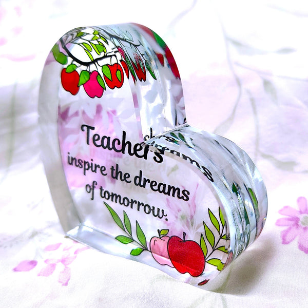 Heart of Angelstar Art Glass "Teachers inspire the dreams of tomorrow" Home Decor
