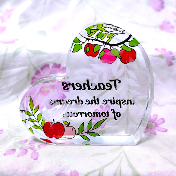 Heart of Angelstar Art Glass "Teachers inspire the dreams of tomorrow" Home Decor