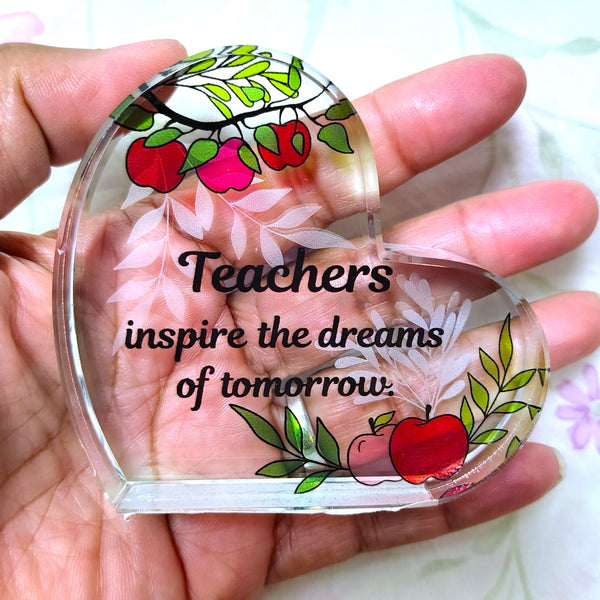 Heart of Angelstar Art Glass "Teachers inspire the dreams of tomorrow" Home Decor