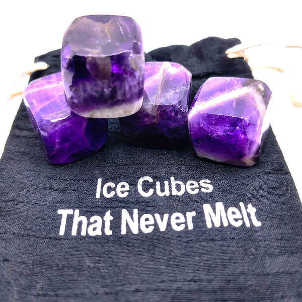 Ice Cubes That Never Melt 4 Amethyst Crystal Tumble Cubes