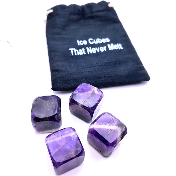 Ice Cubes That Never Melt 4 Amethyst Crystal Tumble Cubes