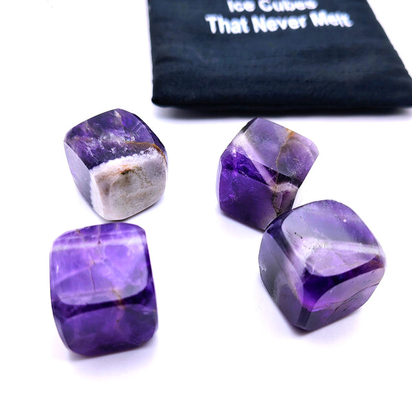 Ice Cubes That Never Melt 4 Amethyst Crystal Tumble Cubes