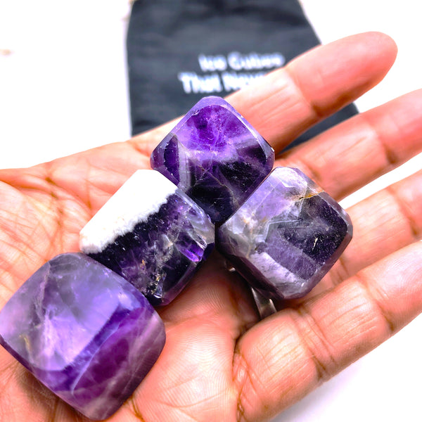 Ice Cubes That Never Melt 4 Amethyst Crystal Tumble Cubes