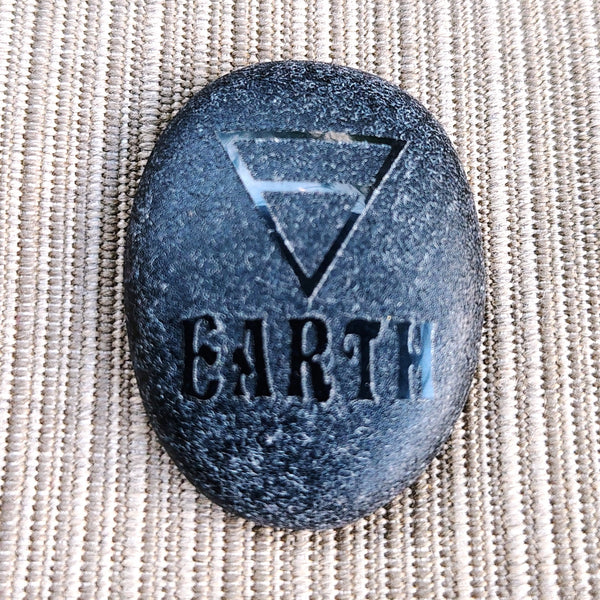 Black Obsidian Five Elements Stone Set Earth, Water, Spirit, Fire & Air