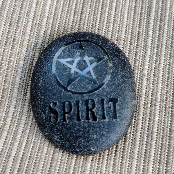 Black Obsidian Five Elements Stone Set Earth, Water, Spirit, Fire & Air