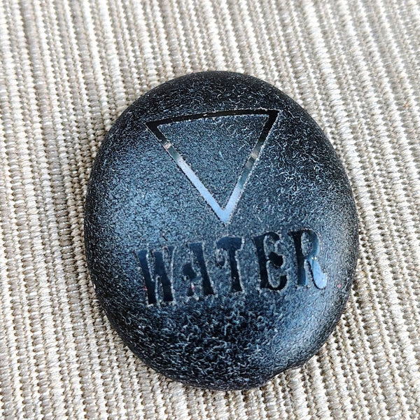 Black Obsidian Five Elements Stone Set Earth, Water, Spirit, Fire & Air