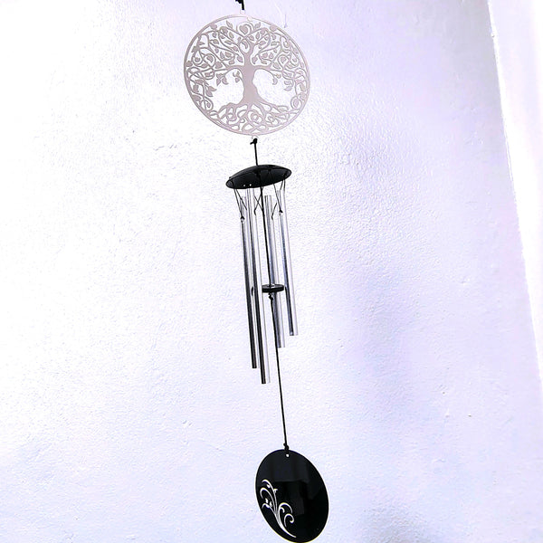 Woodstock Flourish Chime Tree of Life Silver Wind Chime 18"