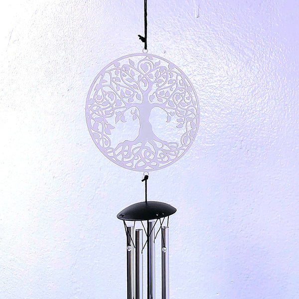Woodstock Flourish Chime Tree of Life Silver Wind Chime 18"