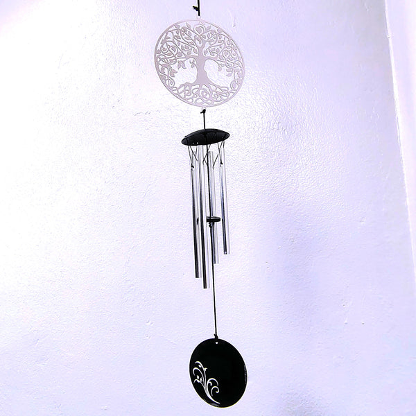 Woodstock Flourish Chime Tree of Life Silver Wind Chime 18"